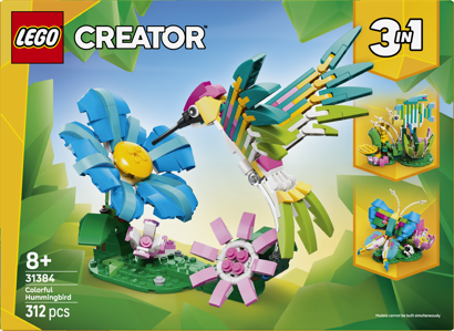 LEGO® Creator 3 v 1 31384 Divoká zvířata: Barevný kolibřík
